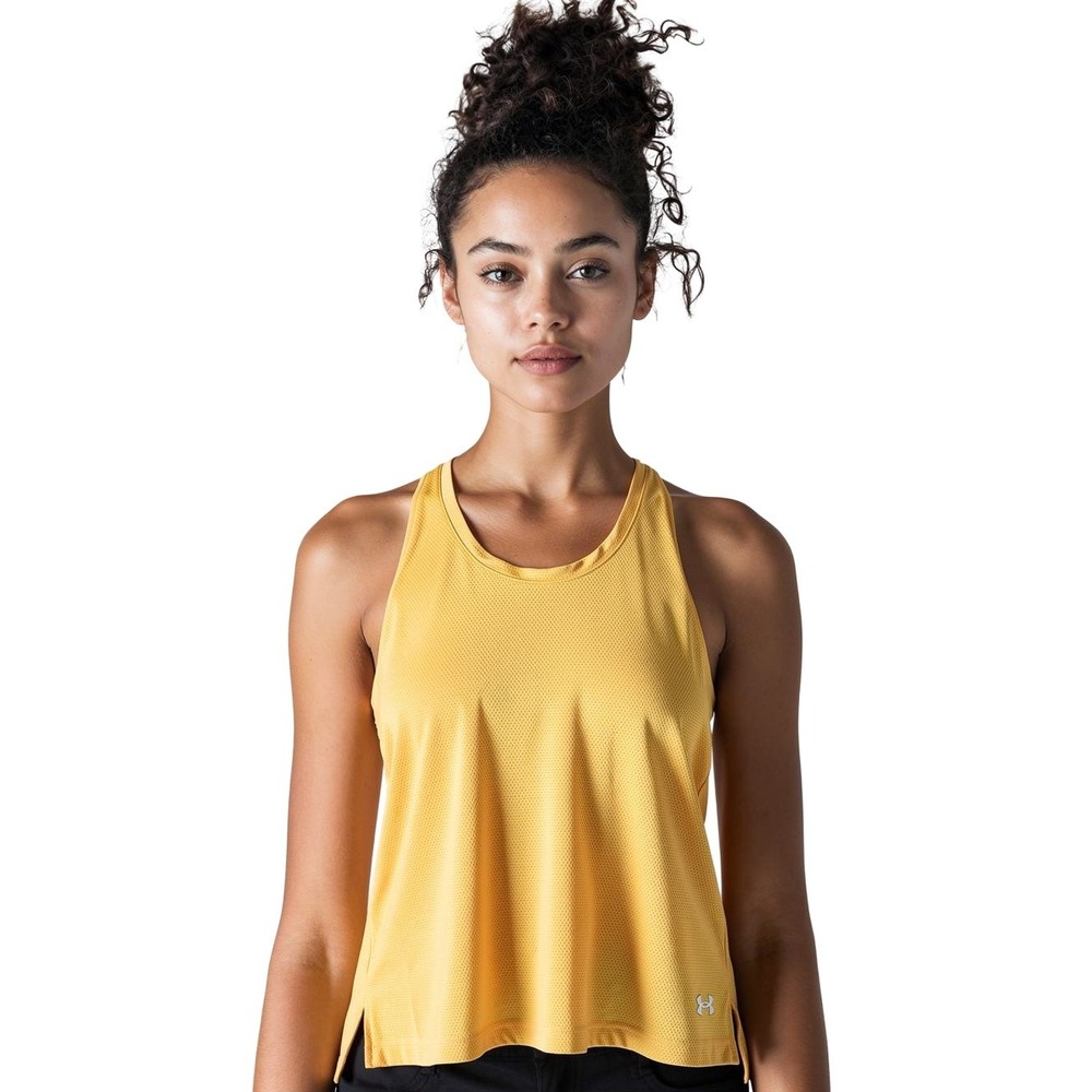 Under Armour Launch Tank Women's XS Neon Orange Reflective Singlet Racerback NWT